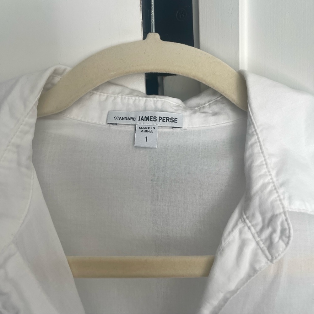 Standard James Perse White Button Down Contrast P… - image 3